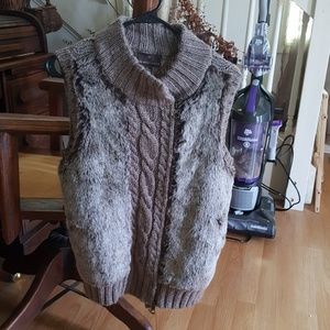 Faux fur sweater vest